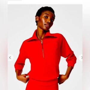 SPANX Air Essentials Half Zip Red